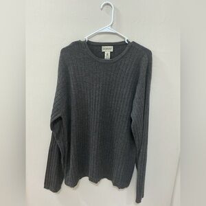 Vintage ALFANI Ribbed grey Crewneck wool Sweater made in Italy size large